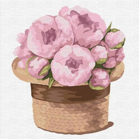 Картина за номерами Чарівний букет півоній 30x30 см Ідейка 