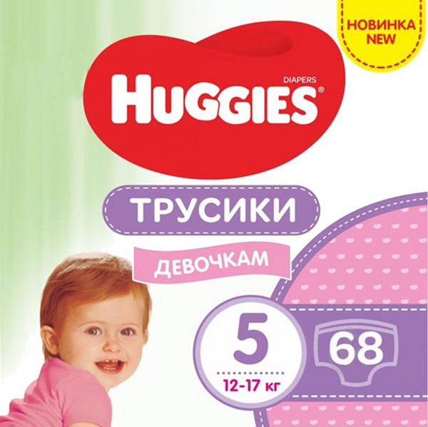 Подгузники-трусики Huggies Girl 5 12-17 кг 68 шт
