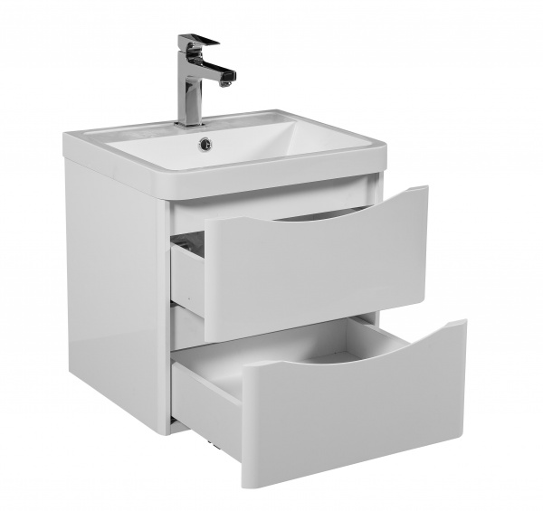 Тумба підвісна Aqua Rodos Vista білий глянець з умивальником Ваr 50 см