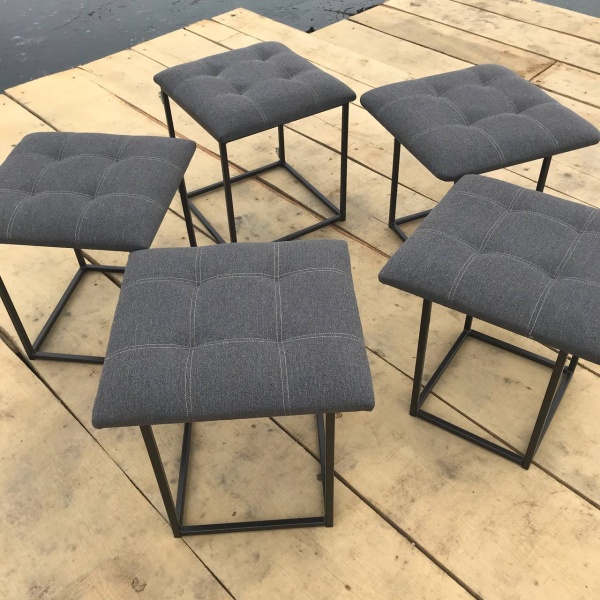 Пуф-трансформер 5 в 1 з рогожки сірий 