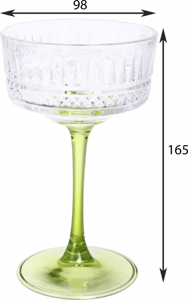 Бокал для шампанского Funny Plump цветная ножка зеленая стекло 290 мл 1 шт.