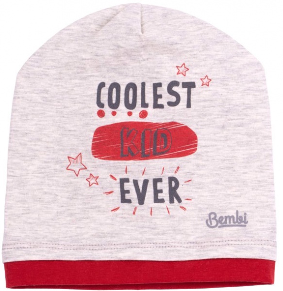 Шапочка Bembi ШП82 р.48 серый с красным 25082001022.XL0