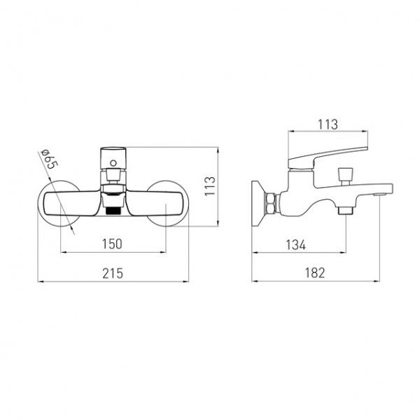 Смеситель для ванны VOLLE Cante 1512.031004