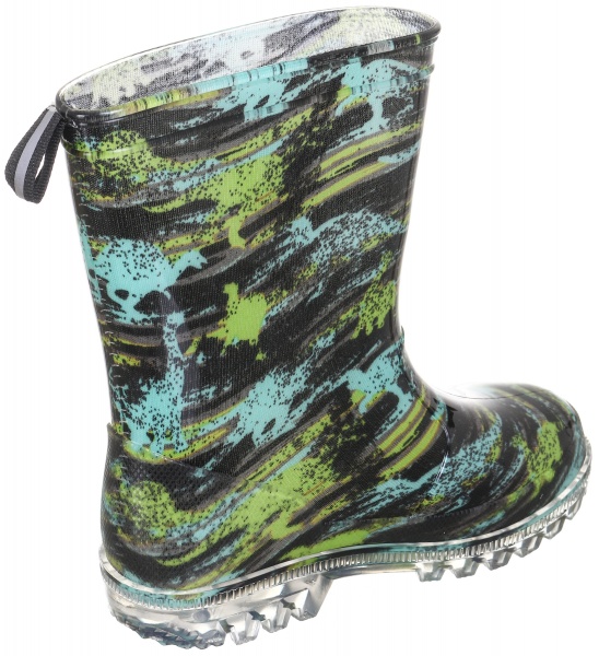 Сапоги резиновые для мальчиков Динозавр KP26 размер 29 черный с зеленым 