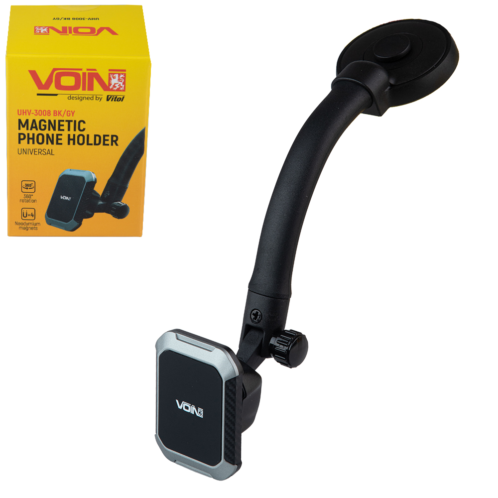 Держатель для мобильного телефона Voin UHV-3008 BK/GY черный