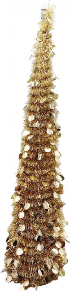 Искусственная елкаиз мишуры раскладная 38х150 см золотой