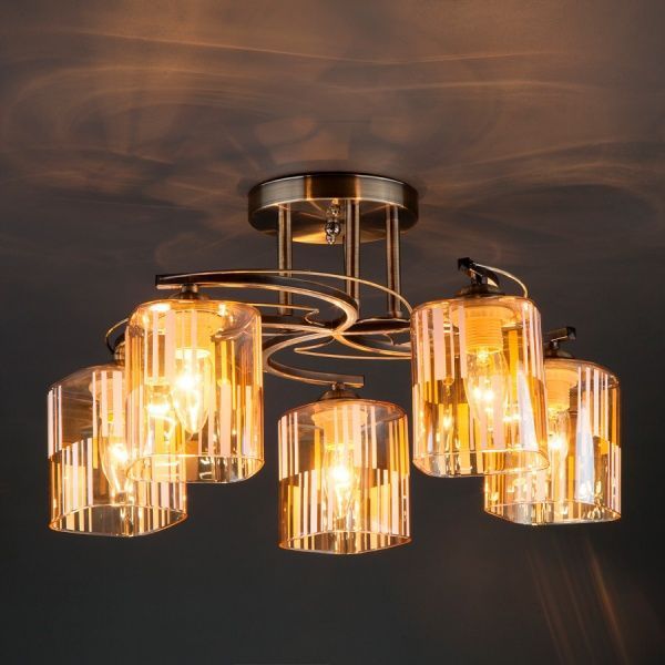 Люстра стельова Strotskis Susan 30124/5 5x60 Вт E27 антична бронза 