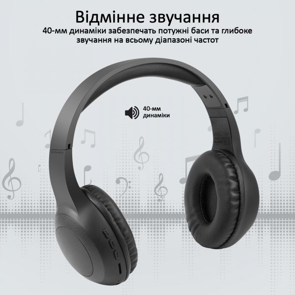 Навушники Promate LaBoca Bluetooth 5.0 black (laboca.black) 