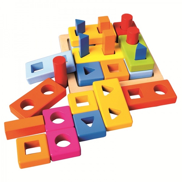 Пирамидка-конструктор Bino Геометрические формы 72438