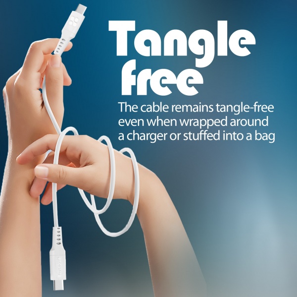 Кабель Promate PowerLink-CC120 USB-C to USB-C 60 Вт Power Delivery 1,2 м білий (powerlink-cc120.white) 