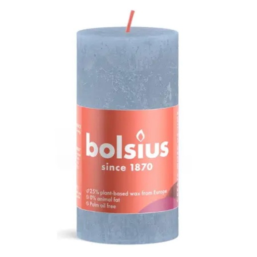 Свічка Рустік стовпчик SHINE 100/50 блакитна Bolsius