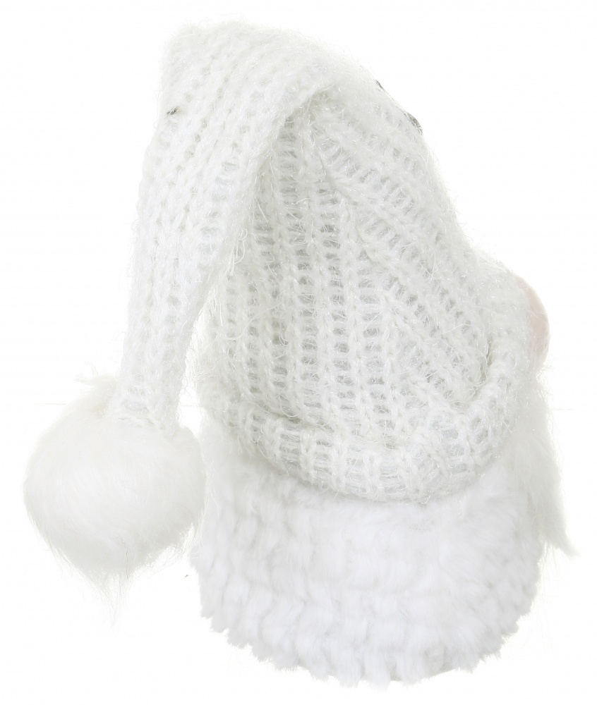 Декорация новогодняя гномик пушистик белый 14х21 см LF2236023