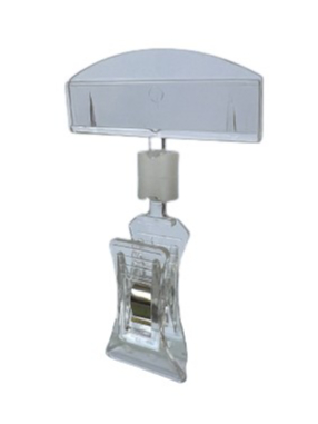 Держатель ценника с малой прищепкой прозрачный пластиковый 5 шт. 