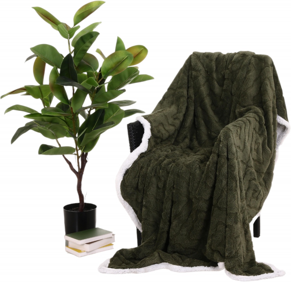 Плед Double Jacquard Sherpa 200x220 см зелений La Nuit