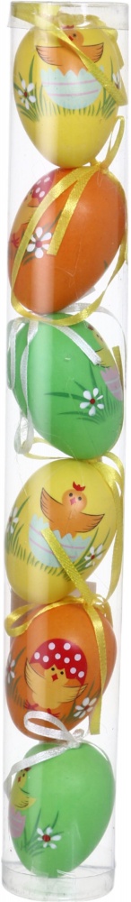 Декорация пасхальная подвесные яйца 6 шт в наборе микс (998C-1980/1972/1965)