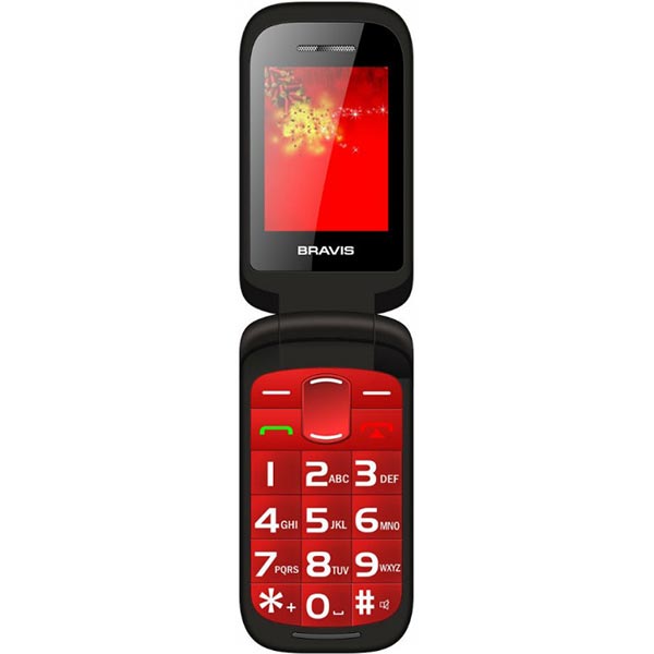 Телефон мобільний Bravis Clamp red