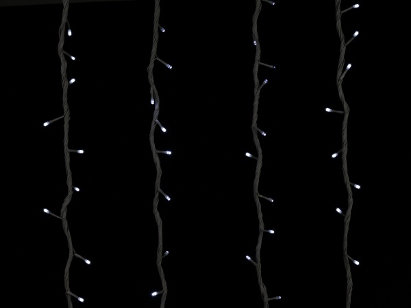 Электрогирлянда Девилон Завеса белая встроенный светодиод (LED) 192 ламп 2,6 м 