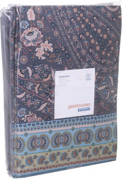 Комплект постільної білизни Piazza Di Spagna G1 сімейний синій Granfoulard 