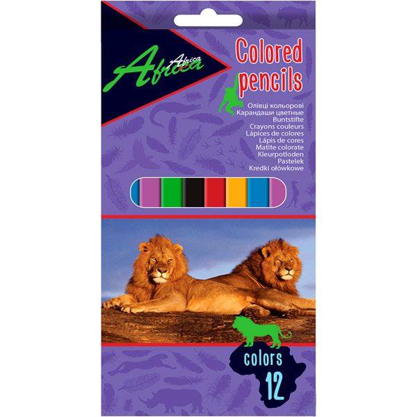 Карандаши цветные Africa E11610 12 шт. Economix