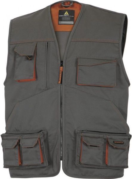 Жилет робочий Delta Plus M2 р. L M2GI2GRGT сіро-помаранчевий