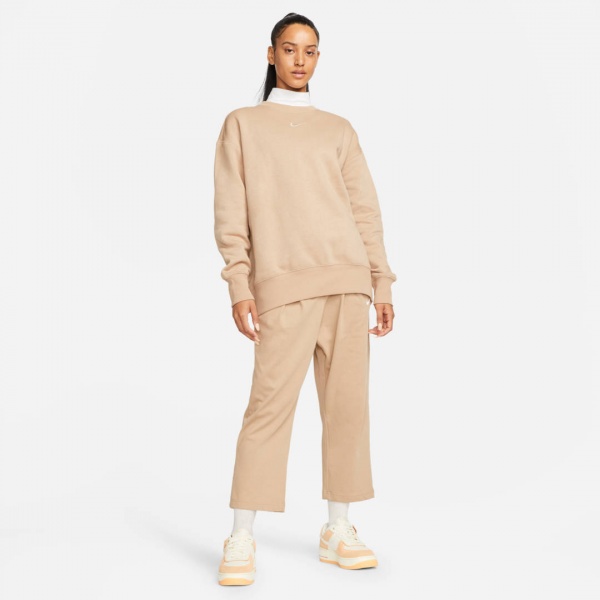 Свитшот Nike W NSW PHNX FLC CREW OS DQ5733-200 р. L бежевый