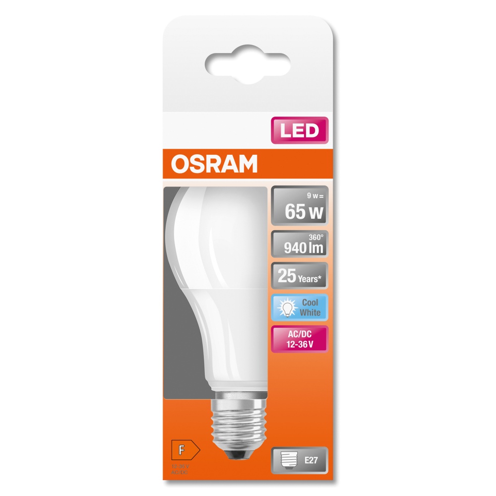 Лампа светодиодная Aider LS LOW VOLTAGE 12-36V CLA 4000K A65 9 Вт E27 12 В матовая