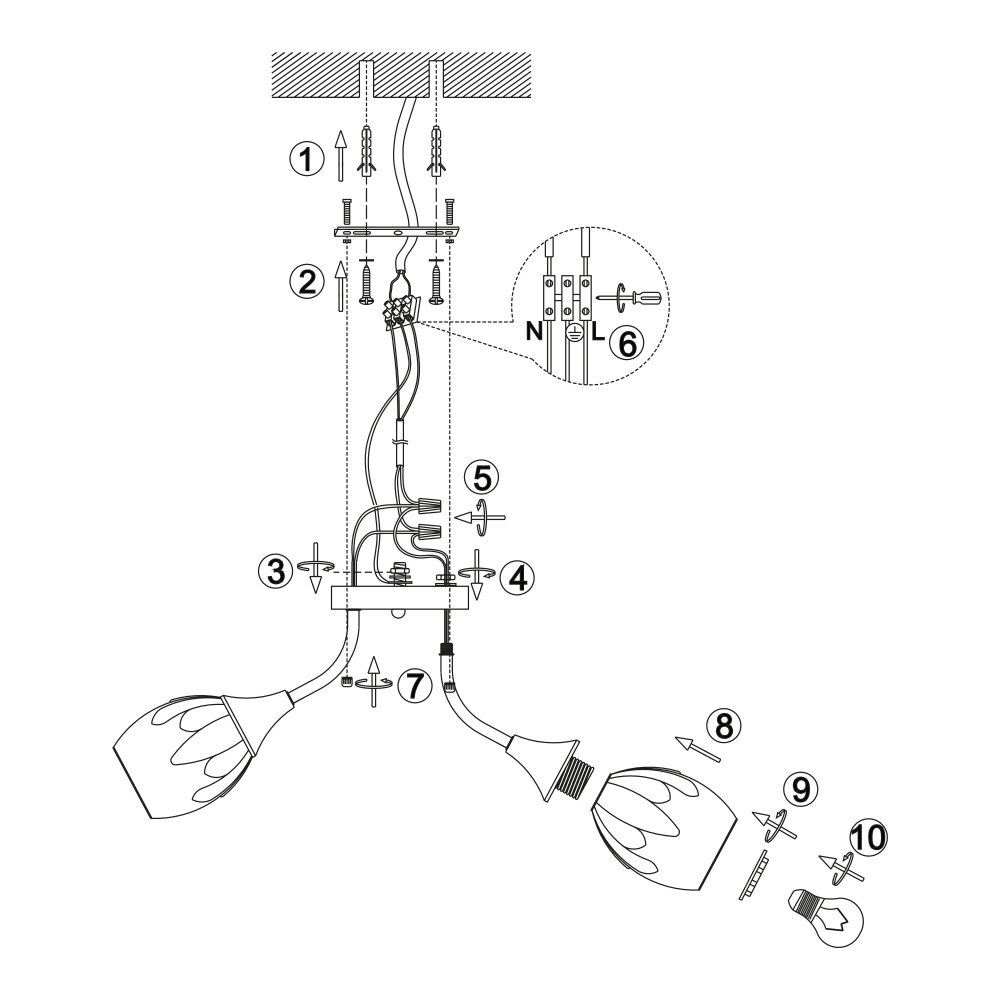Люстра Miorro Vello 500х200 мм 3x40 Вт E27 хром 51-311-011