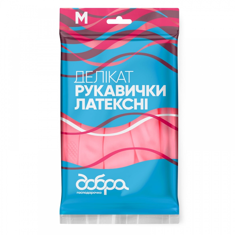Перчатки латексные Добра господарочка Деликат стандартные р.M 1 пар/уп.