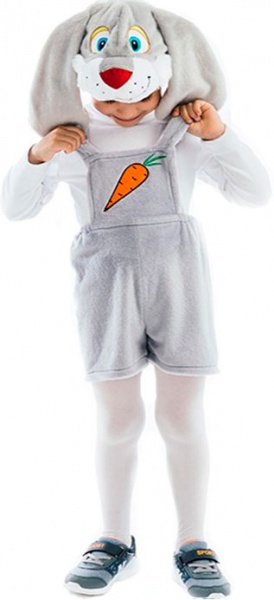 Костюм карнавальний КАРНАВАЛІЯ Зайчик р.122 сірий 88017 