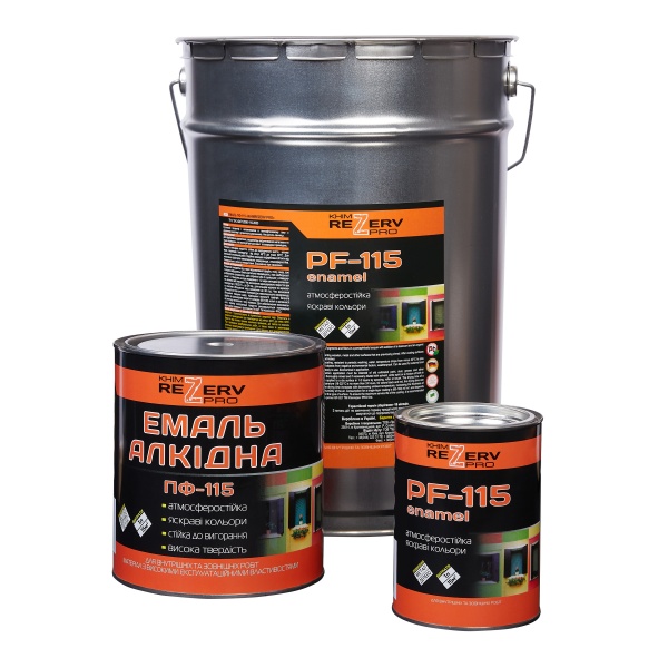 Емаль алкідна Khimrezerv PRO ПФ-115 RAL 1023 графіт глянець 0,9кг