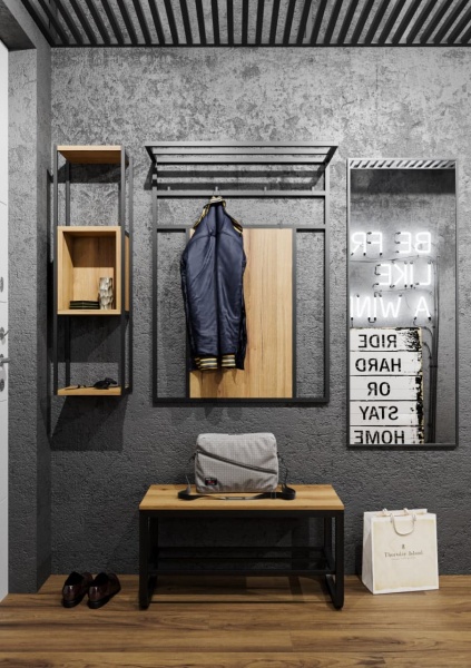 Вішалка настінна лофт чорний 