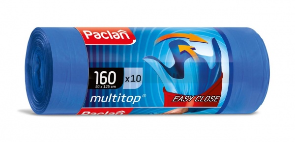 Мешки для мусора с затяжками Paclan MultiTop крепкие 160 л 10 шт.