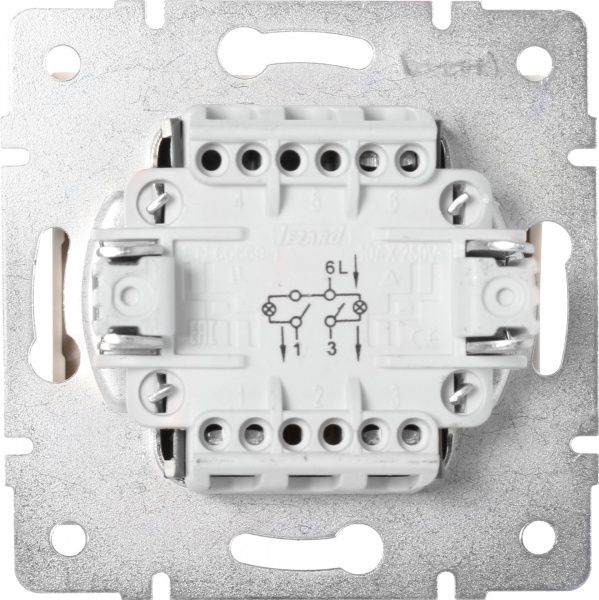 Вимикач двоклавішний Lezard Rain з підсвіткою 220В крем 703-0388-112