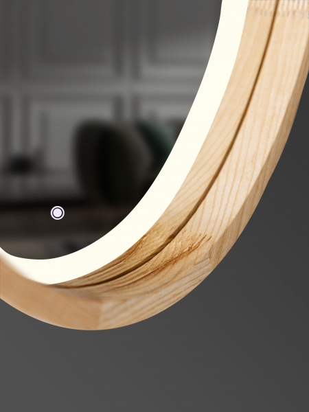Зеркало со встроенной подсветкой Luxury Wood Evolution SLIM LED ясень натуральный 550x750 мм 