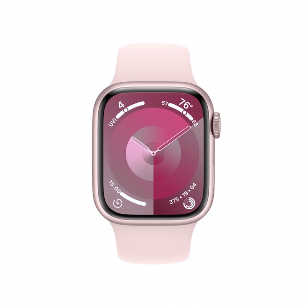 Смарт-годинник Apple Watch Series 9 GPS 41mm Pink Aluminium Case with Pink Sport Band - S/M (MR933QP/A)