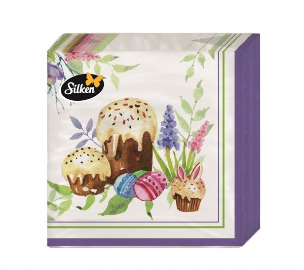 Салфетки столовые Silken Пасха 33х33 см цветные 16 шт.