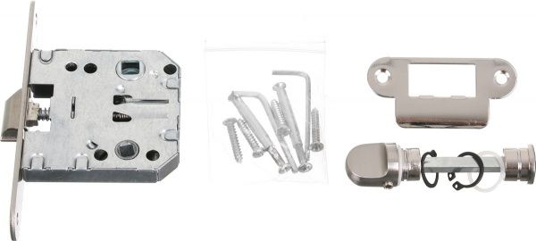 Замок врезной с ручками Blazer санузловый SN/CP WC 47,5 мм никель