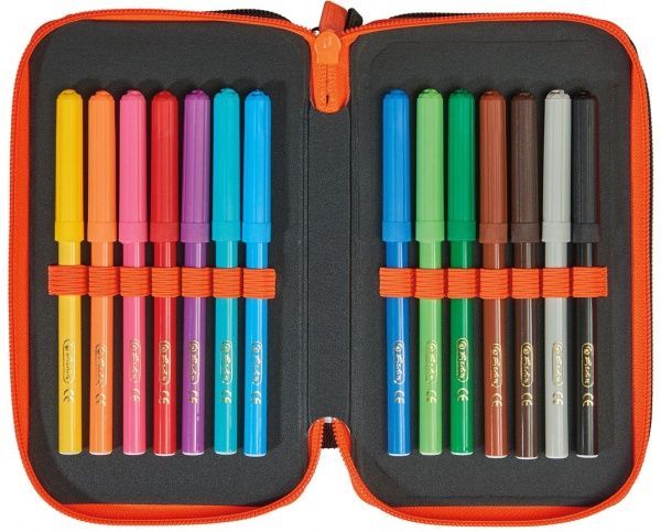 Пенал школьный Triple Driven 31 предмет 50026227 Herlitz черный