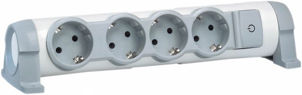 Колодка Legrand Comfort с заземлением 4 гн. серый 694629 