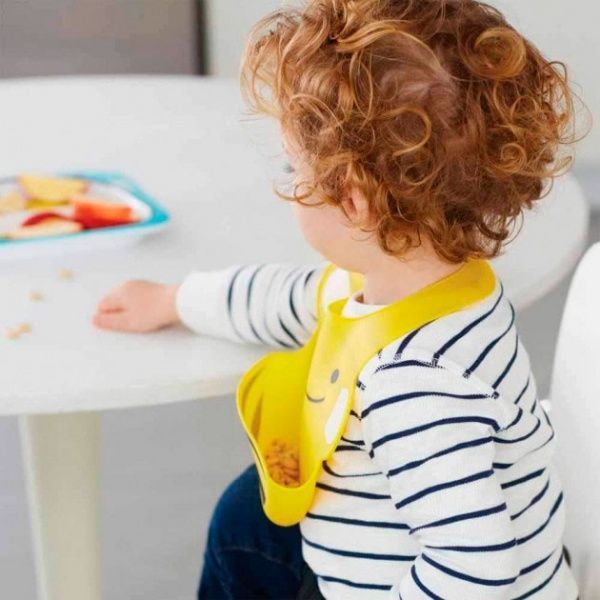 Слюнявчик Skip силиконовый Hop Пчелка синий 232205 