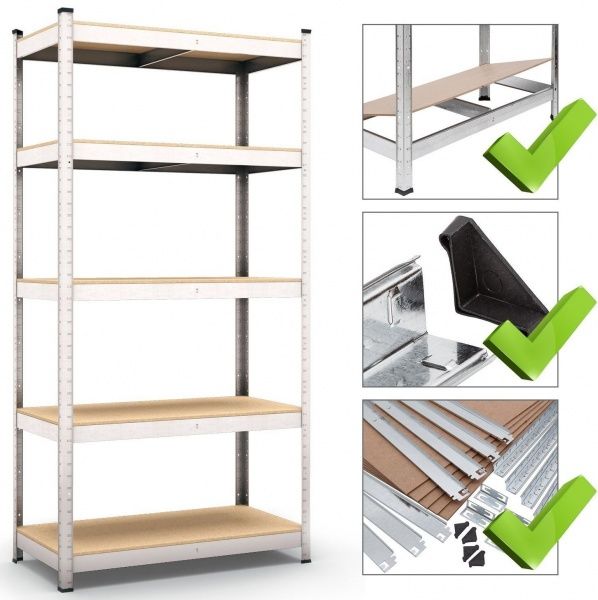 Стеллаж металлический Меткас 1800x900x450 мм оцинкованный (В200/1) 