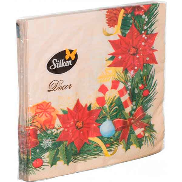 Салфетки Silken Decor Новый год 33x33 см 18 шт