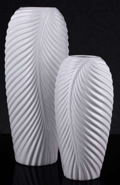 Ваза керамическая Feather 19х14,8х442,7 см, белая