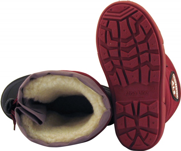 Сноубутси для дівчинки Alisa Line Alaska р.32-33 бордовий 