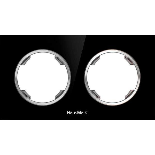 Рамка двухместная HausMark Bela универсальная черное стекло SNG-FRG.RD20G2-BK