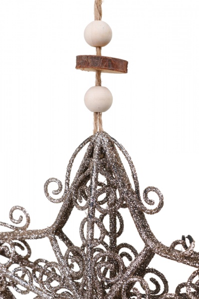 Декоративная подвеска Звезда 14 см бронзовый NY21107