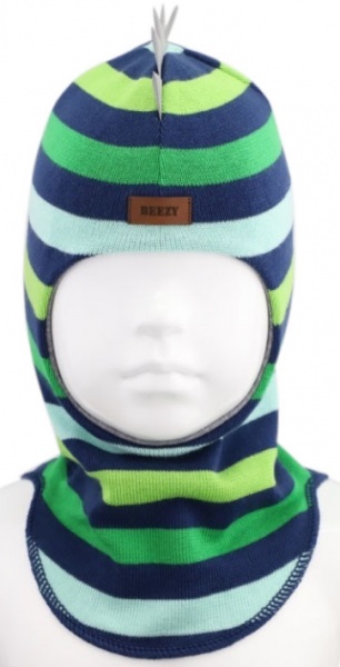 Шапочка детская для мальчика Beezy Дино р.47-49 в полоску 1715 