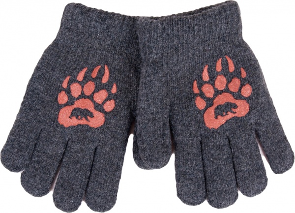 Рукавички YO! лапки р.14 сірий 