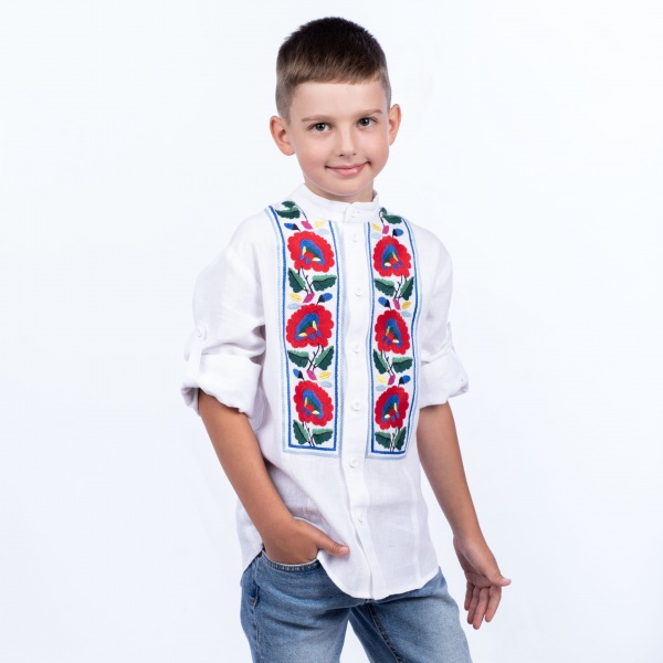 Вишиванка для хлопчиків Едельвіка р.140 білий 175-23/00 