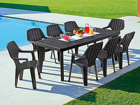 Стол пластиковый Bergen 90x220 см серый